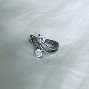 Free People Sterling Silver Crystal Cocktail Ring